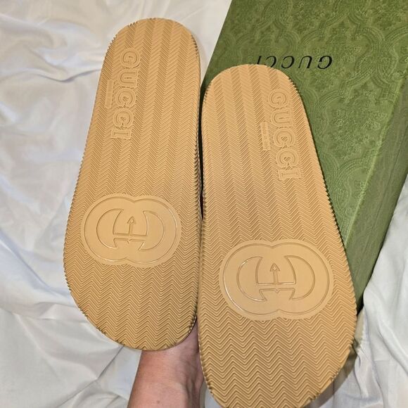 Gucci GG Interlocking Logo Rubber Sandals Shoes Slides Sz 39 NEW - Picture 6 of 11